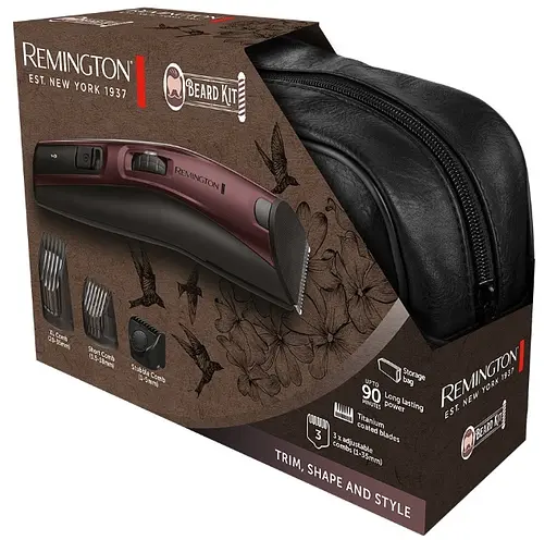 Триммер Remington Beard Kit, для бороды, усов и головы, акум., титан.напив., бордовый - фото 8