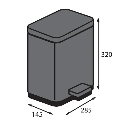 Відро для сміття Koer TC-010306-07 з плавним закриттям прямокутне 6 л графіт (KR5602)  - фото 4