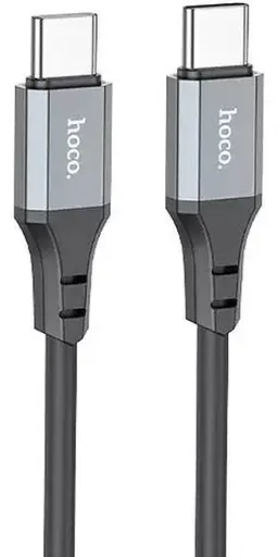 Кабель силіконовий Hoco X86 Spear Silicone Type-C to Type-C 60 W 1 метр чорний