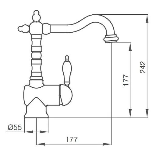 Смеситель для умывальника GRB Classical 910700 Хром - фото 2