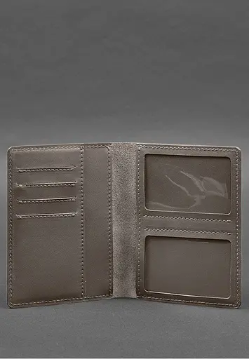 Кожаная обложка-органайзер для документов 6.1 темно-бежевый краст - фото 3