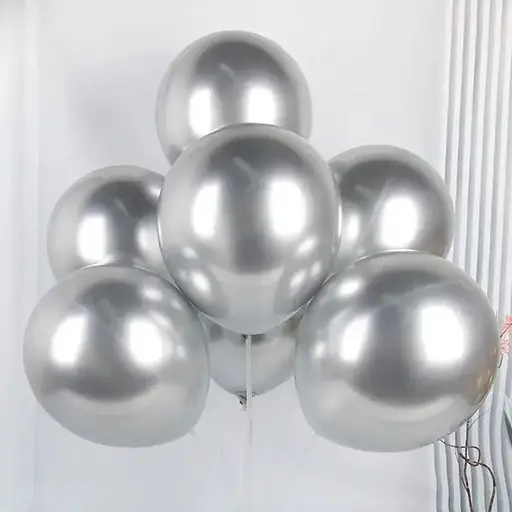 Шарик воздушный латексный 30 см (50) металлик серебро, IDEA7-DL-033 - фото 4
