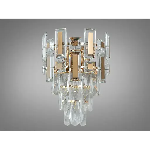 Классический бра Romin из хрусталя на 2 лампы золотого цвета - фото 1