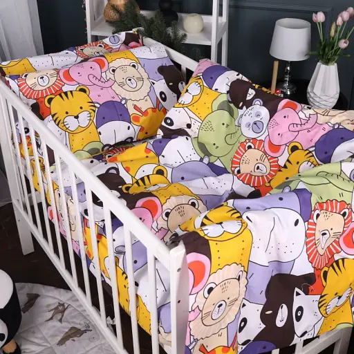 Комплект постельного белья MirSon Бязь 17-0674 Rainbow Zoo 160x220 см разноцветный (2200010257601) - фото 1