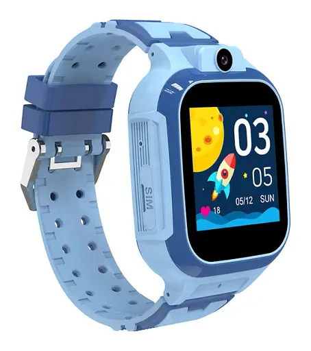 Смарт-часы телефон детский LEMFO LT37 4G GPS Wi-Fi с видеозвонком SIM-карта силиконовый ремешок Blue (18758) - фото 2