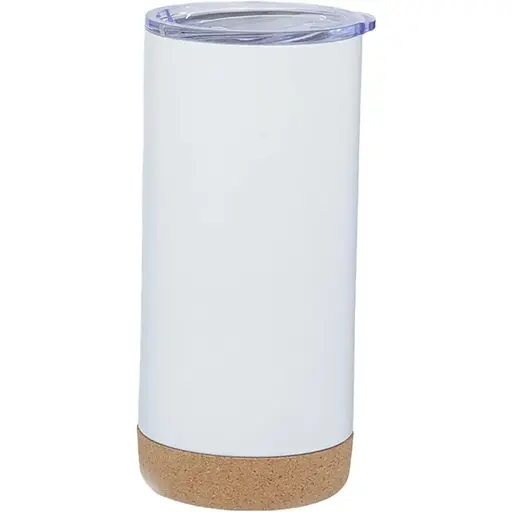 Склянка з корковим дном 480 мл White із нержавіючої сталі з подвійними стінками - фото 1
