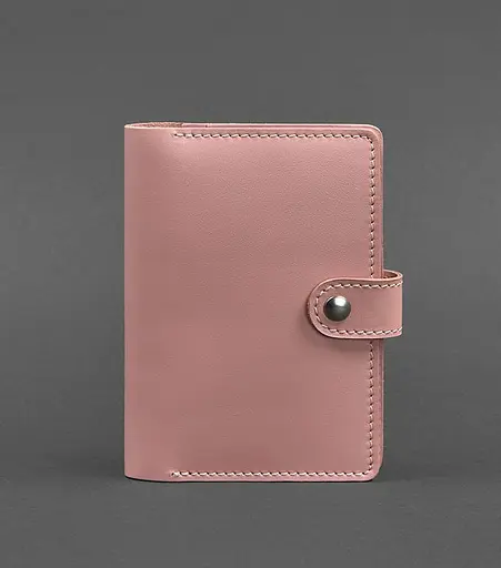 Кожаная обложка для паспорта 3.0 розовая - фото 1