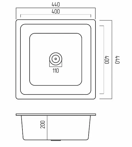 Кухонная мойка Platinum 4040 RUBA (SP000040833) - фото 8