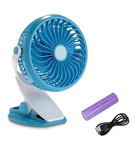 Настольный портативный мини вентилятор Mini Fan ML-F168 бытовой на аккумуляторе от USB с прищепкой - фото 3