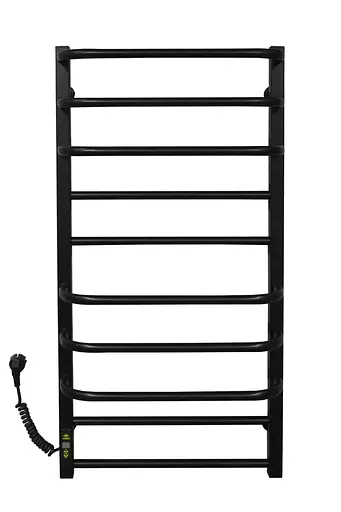 Электрический полотенцесушитель Kosser Нелио 1000x500/10 ЕL тайм. Нержавеющая сталь (черный) ДН02EL, Черный матовый, Левое - фото 2