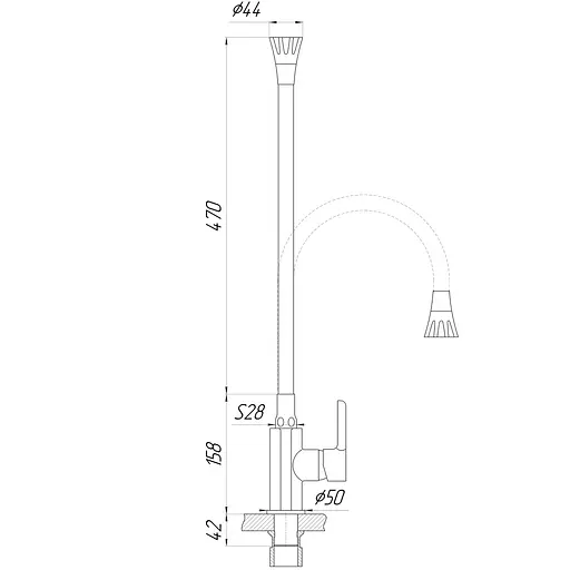 Змішувач для кухні Domino PRESTIGE DPS-203SA-B01 - фото 4