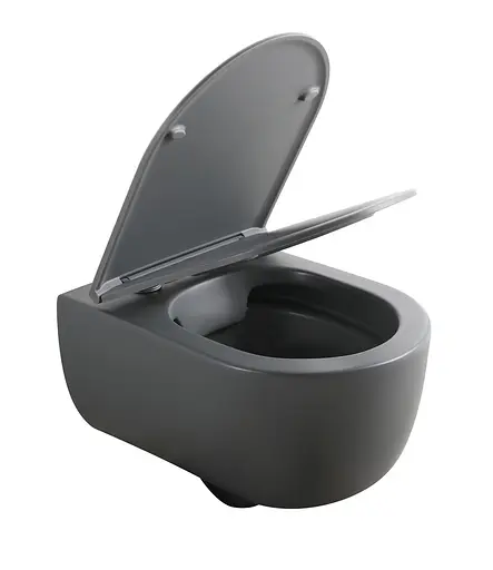 Унитаз подвесной Mixxus Premium Topper-0303-R gray 495x370x350 мм Rimless MP6657, Графит - фото 9