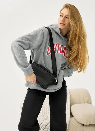 Женская сумка бананка Sambag HARVI черная 24 × 16 × 6 см (88213001) - фото 8