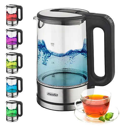 Стеклянный чайник 1.7л с регулятором температуры Mesko MS 1301b - фото 9