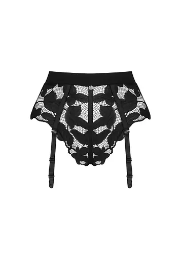 Трусики з підв'язками для панчіх Obsessive Editya XS/S чорний - фото 7