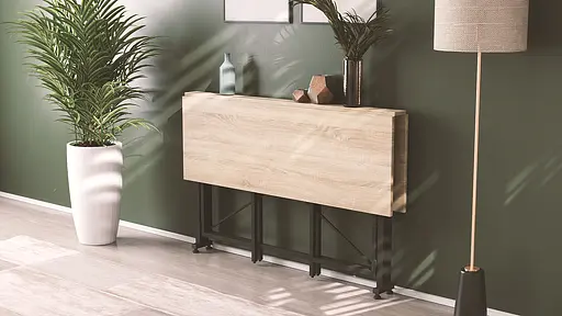 Стіл-книжка трансформер Оріон 3 Ferrum-decor 750x1150x880 Чорний метал ДСП Дуб Сонома 16 мм (FRD-105084) - фото 2