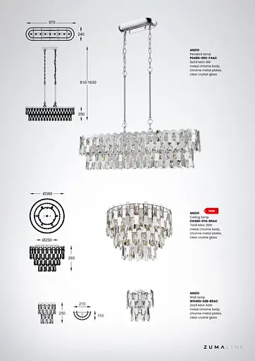 Подвесной светильник Zuma Line P0480-09C-F4AC ANZIO - фото 4
