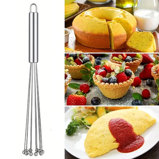 Венчик шариковый из нержавеющей стали 26 см, Kitchen Master Серебристый 87353 - фото 7