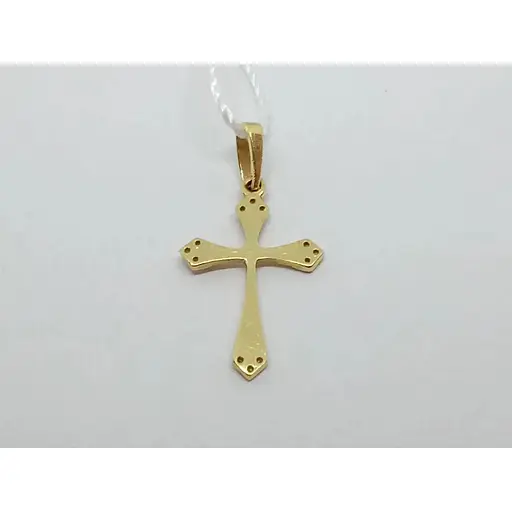 Золотой крестик Семейные драгоценности с фианитами. 140794 - фото 3