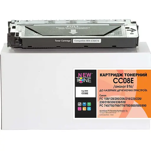Картридж Canon E16, Black, FC/PC Series, 2000 стор, NewTone (CC08E)