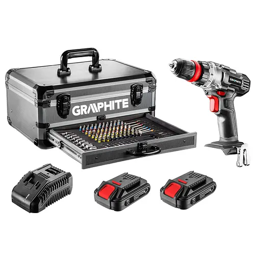 Набор Graphite Energy+ дрель-шуруповерт + 109 аксессуаров 58G022-PS15 - фото 1