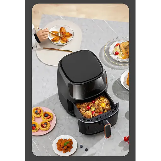 Аерофритюрниця безмасляна Crownberg CB-5550 на 5л електрична з сенсорним керуванням 2000Вт Чорний - фото 7