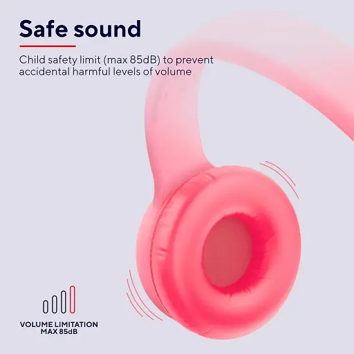 Навушники Trust On-ear Nouna Kids Wireless Mic рожеві - фото 3