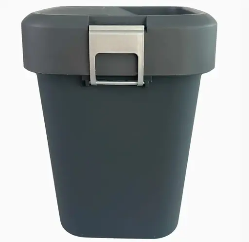 Мусорное ведро Motek на 8 л с поворотной крышкой 22.5х22.5х30 см Антрацит (COB-410)  - фото 2