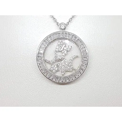 Срібне кольє Подіум з фіанітами. KN6997 - фото 4