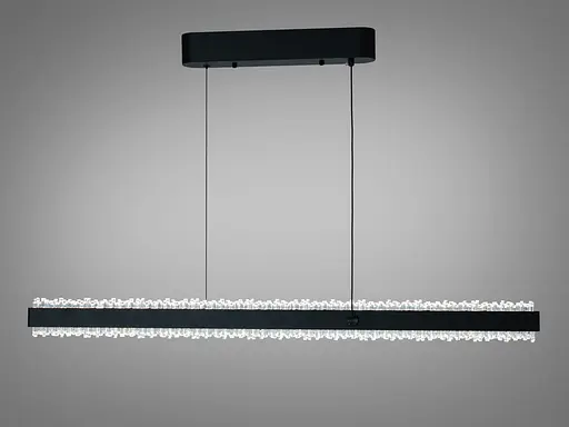 Світлодіодна підвісна люстра Romin чорна 52 Вт кристали - фото 1
