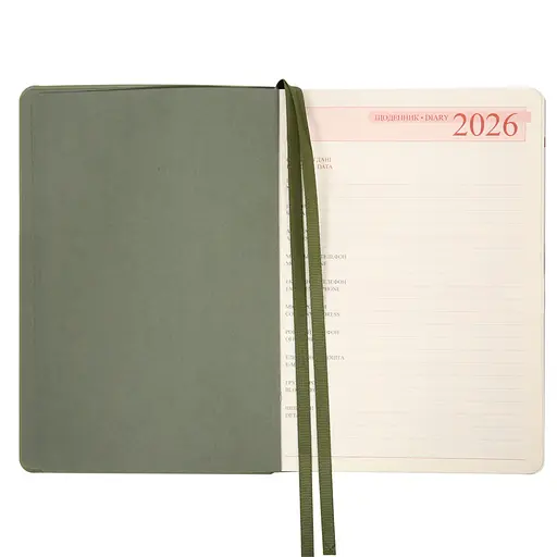 Ежедневник-деловая записная книжка А5 Leo Planner датирована 2026 Boss хаки 368 страниц (252635) - фото 4