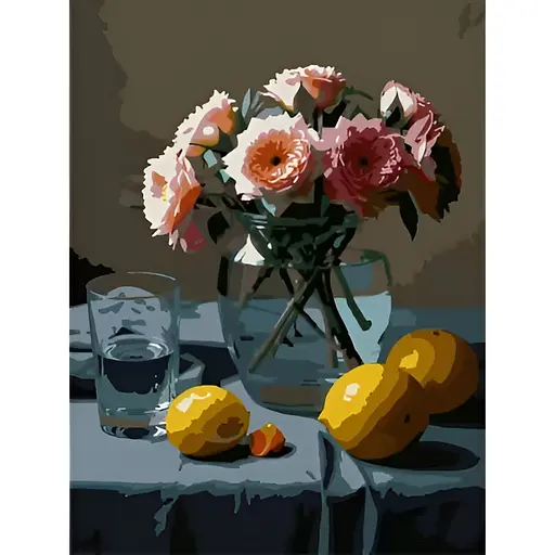 Картина по номерам Strateg Цветы и лимоны 30х40 см (SS-1316) - фото 1