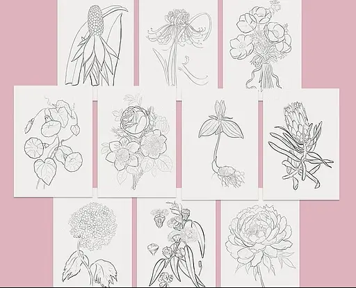 Листівки для розмальовування Квіти - Ольга Марс - фото 7