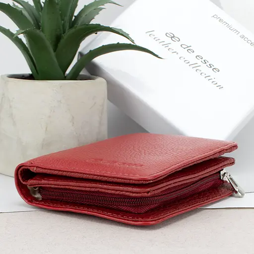 Гаманець жіночий шкіряний маленький De Esse LC89011-F9905 червоний - фото 4