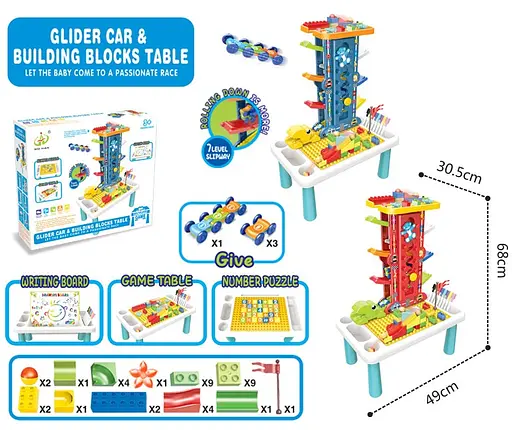 Гра Веселий трамплін 5в1, ігровий столик, машинки в наборі, фломастери, 49x68x30.5 см - фото 2