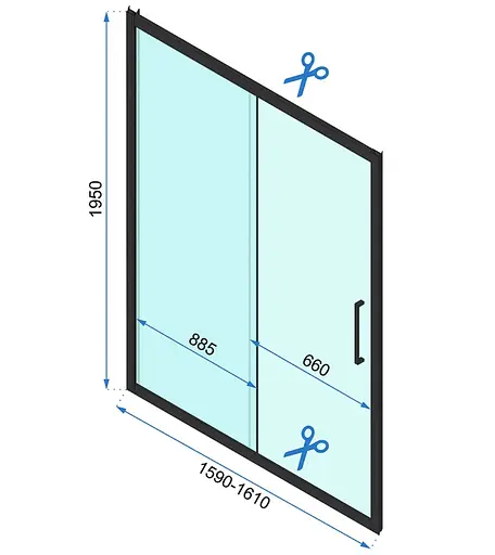 Душевая кабина Rea Rapid Slide 160x90 black пристенная REA-KPL-09893, Черный матовый, Универсальная, прозрачная - фото 6