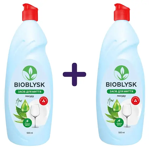 Средство для мытья посуды BioBlysk Алоэ 1 л (500 мл х 2 шт.)