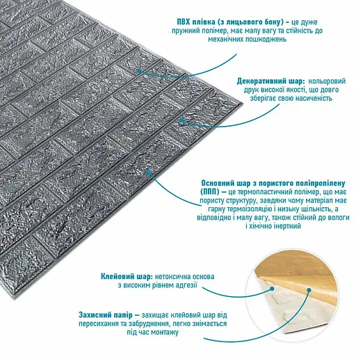 R017-2-20 Панель стеновая в рулоне 3D 700х19600х2мм Серебро SW-00002278 - фото 3