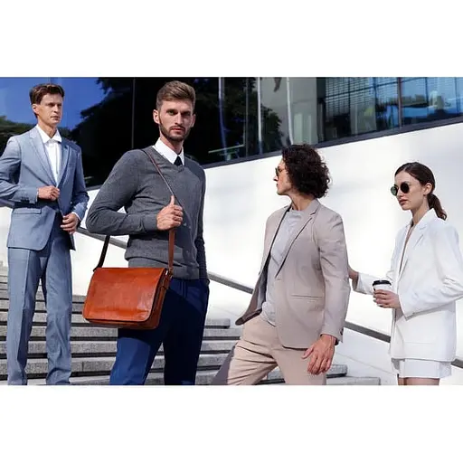 Чоловіча шкіряна сумка через плече Time Resistance 25х32х8 см sum0025715 - фото 6