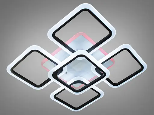 Світлодіодна люстра смарт світильник з пультом, 120W, чорна люстра - фото 2