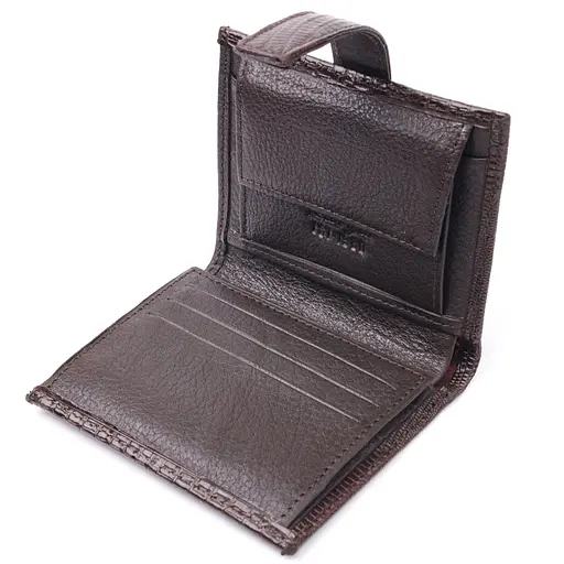 Мужской кожаный кошелек KARYA 9х10.5х2 см acs0023916 - фото 4