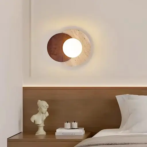 Бра з травертиновим корпусом 27х25 см Line F Арт. STW001-300 - фото 1