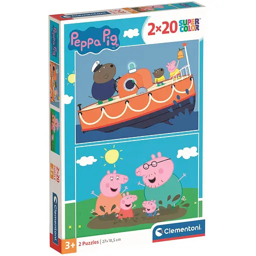  Пазл 2 в 1 Clementoni Peppa Pig: 2 пазла по 20 элементов (24797) - фото 1