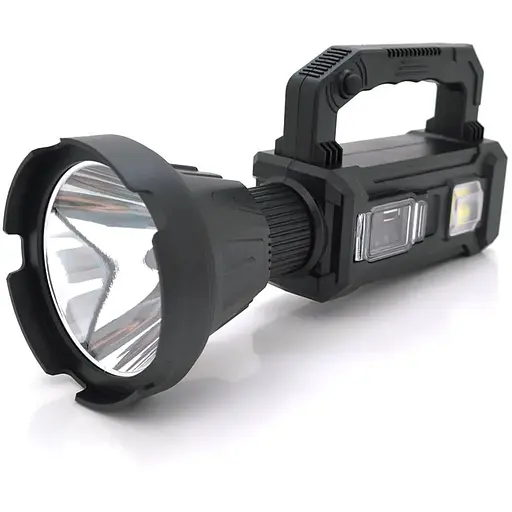 Фонарь переносной W5109+Solar, 3+3 режима, встроенный аккум, корпус пластмасс, тренога, USB кабель, Box