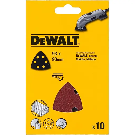 Шлифовальный лист DeWalt для дельташлифмашин 80 мкм 93 мм 10 шт. (DT3092)