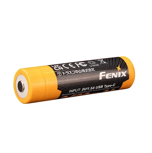Аккумулятор 18650 Fenix 3400mAh 3.6V Li-ion с Type-C зарядкой (Черно-желтый) - фото 6