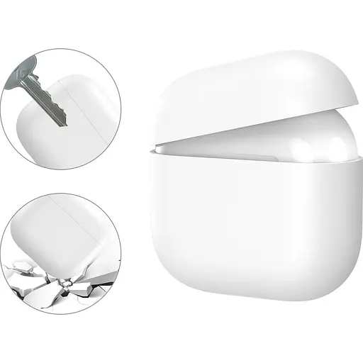 Чехол AhaStyle Ultra-Thin Colorful Silicone Case для Airpods 4 White (CP-WG172-WE) [133831] - фото 2