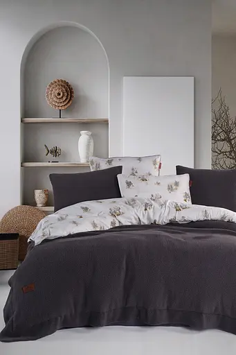 Постільна білизна Sherwood Antracite (Фланель + Шерпа) Istanbul pbe0051510 - фото 1