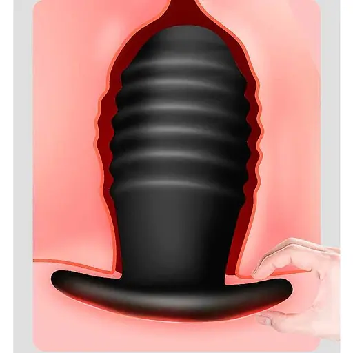 Силиконовый анальный вибратор водостойкий унисекс черный 5 см - фото 5