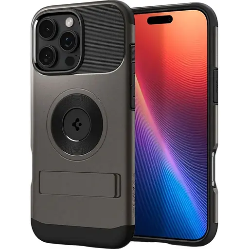 Оригинальный противоударный чехол Spigen Slim Armor (MagFit) MagSafe для iPhone 16 Pro Max Gunmetal ACS08033